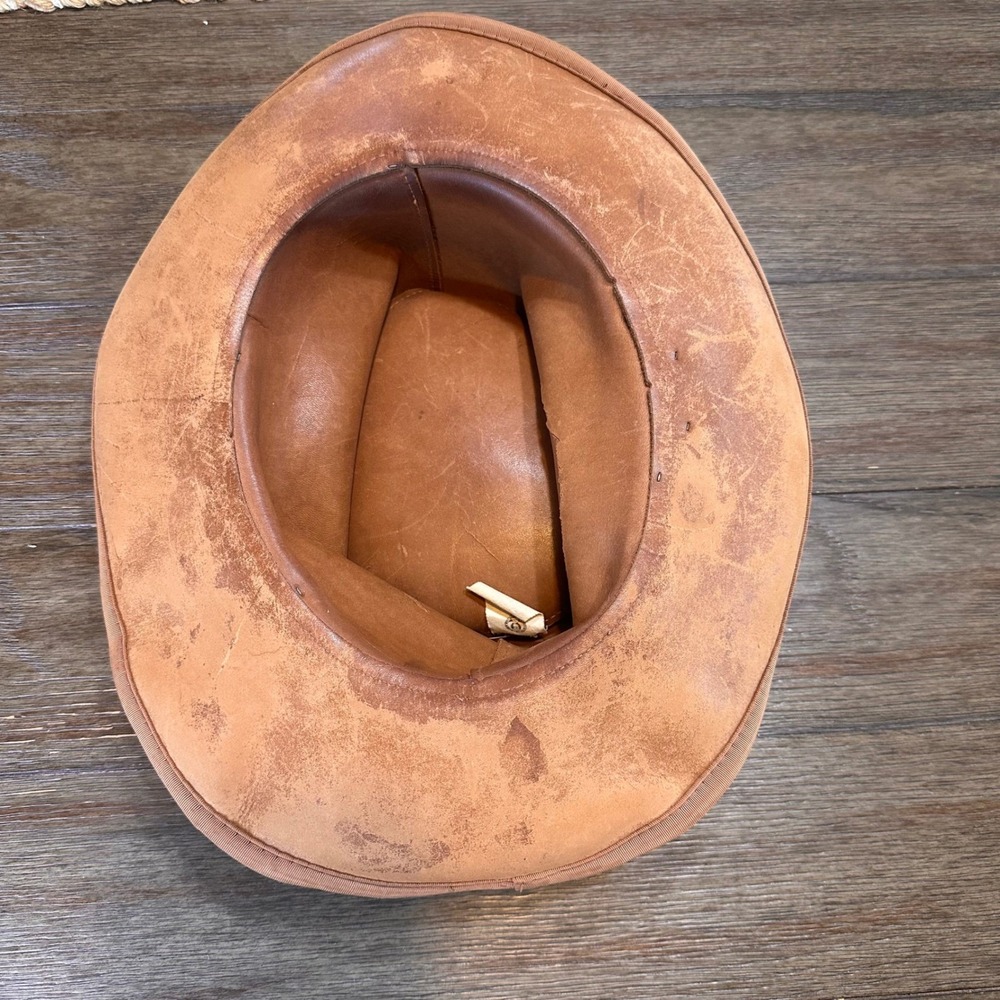VTG Skully's by Henschel St. Louis Brown Suede Leather Cowboy Hat Large USA - Picture 4 of 11